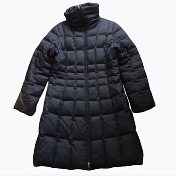 LAUNDRY Shelli Segal Women’s Down Filled Long Black Quilted Coat Sz Large